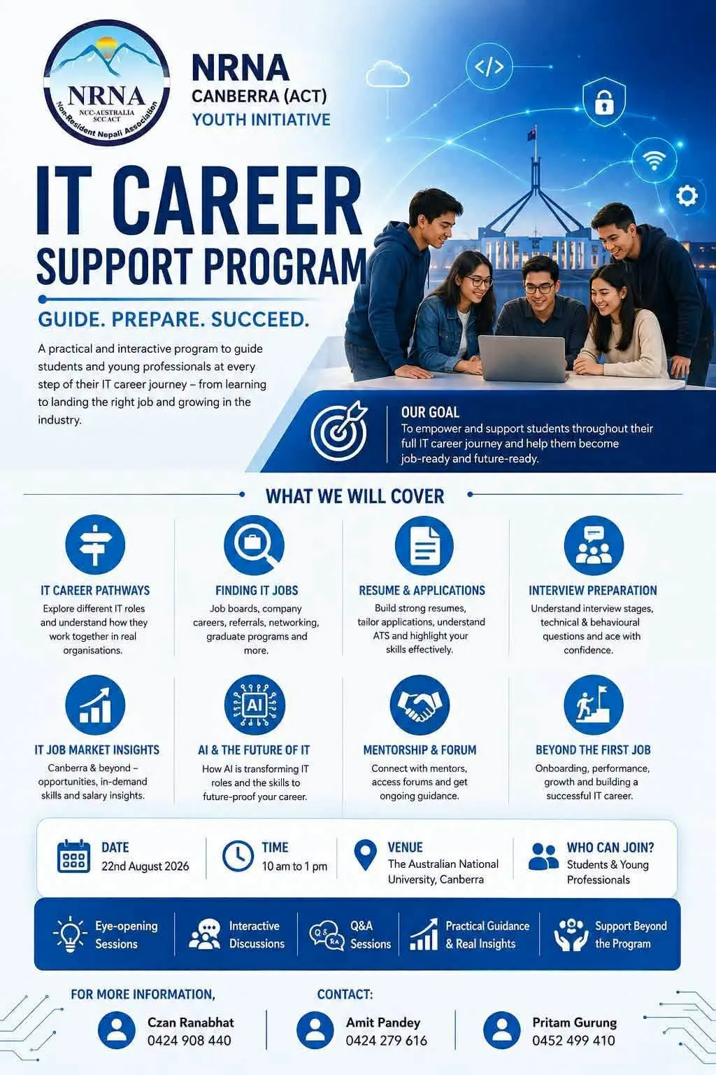 NRNA Canberra Youth Initiative to Host IT Career Support Program at ANU