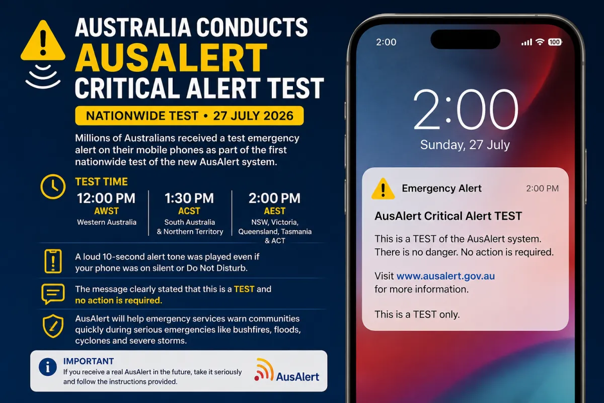 First Nationwide AusAlert Critical Alert Test