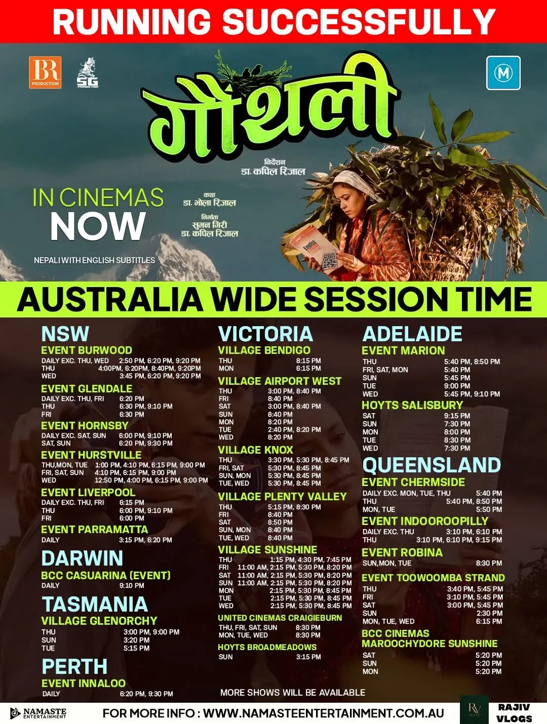 Gauthali Nepali Movie Australia 2026 | Showtimes & Cinemas