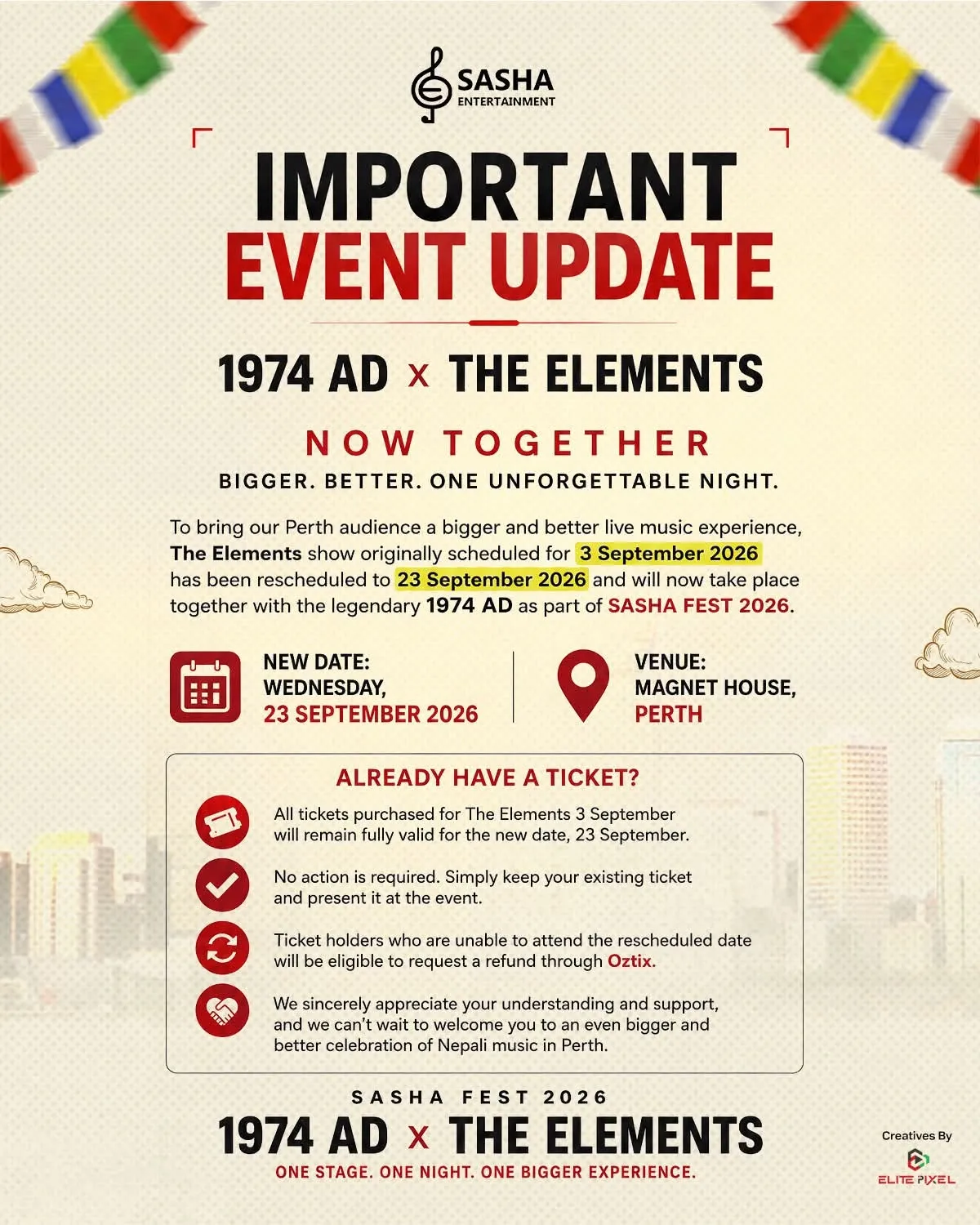 Sasha Fest 2026: 1974 AD and The Elements to Bring Bigger Nepali Rock Night to Perth